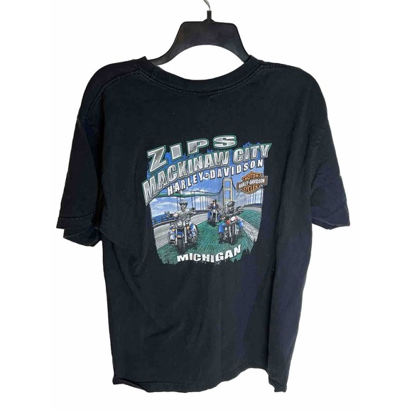 Men's Zips Harley Davidson Hoodie Mackinaw City, MI Black Size XL - Picture 1 of 10